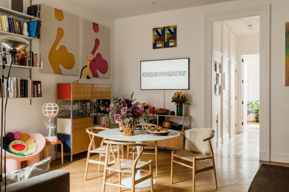 <cite class="credit"><a href="https://www.architecturaldigest.com/story/ethan-cooks-home-is-just-as-vibrant-as-his-artwork?mbid=synd_yahoo_rss" rel="nofollow noopener" target="_blank" data-ylk="slk:Ethan Cook’s Home Is Just as Vibrant as His Artwork.;elm:context_link;itc:0;sec:content-canvas" class="link ">Ethan Cook’s Home Is Just as Vibrant as His Artwork.</a> Photo by Max Burkhalter.</cite>