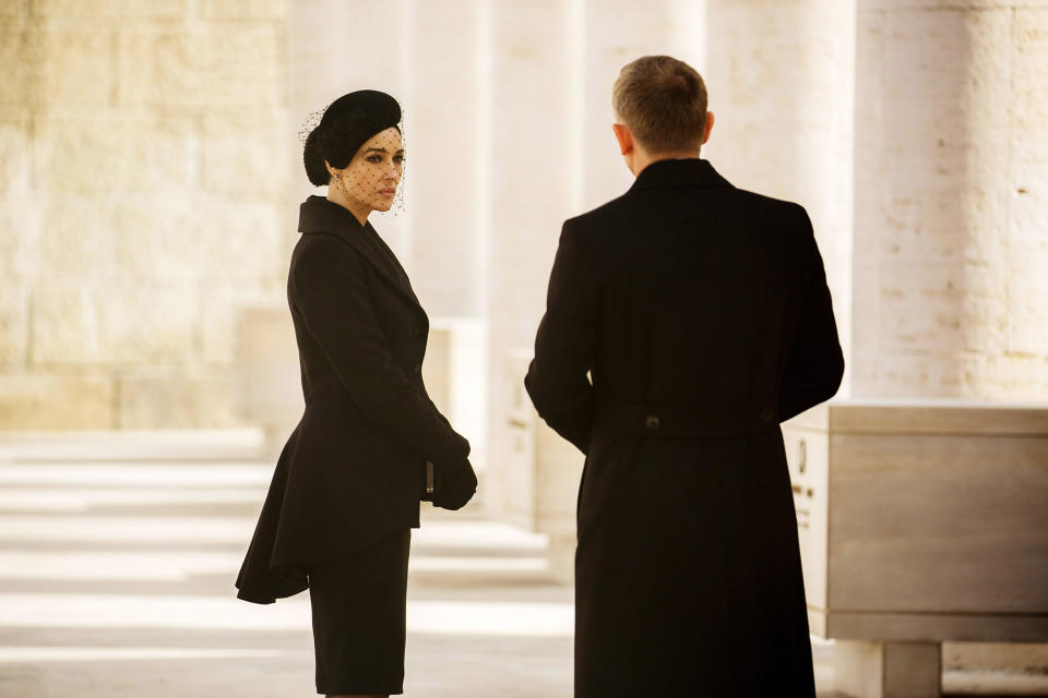 SPECTRE, from left: Monica Bellucci, Daniel Craig, 2015. ph: Jonathan Olley/© Columbia Pictures/Courtesy Everett Collection