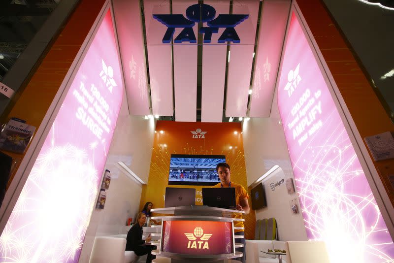 IATA logo is seen at the International Tourism Trade Fair ITB in Berlin