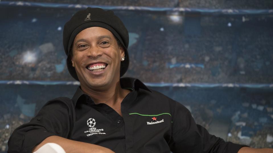 Ronaldinho Gaúcho durante un evento de la Champions League, en 2018. Foto: Getty Images