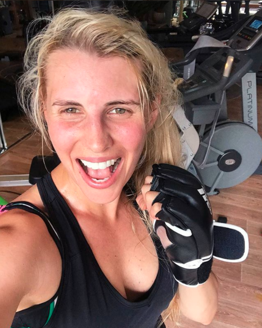 The fit mum revealed she’s getting back into shape by taking her beautiful boy outside for walks in his pram and doing home workouts for 20 minutes a day, six times a week. Photo: Instagram/Tiffiny Hall