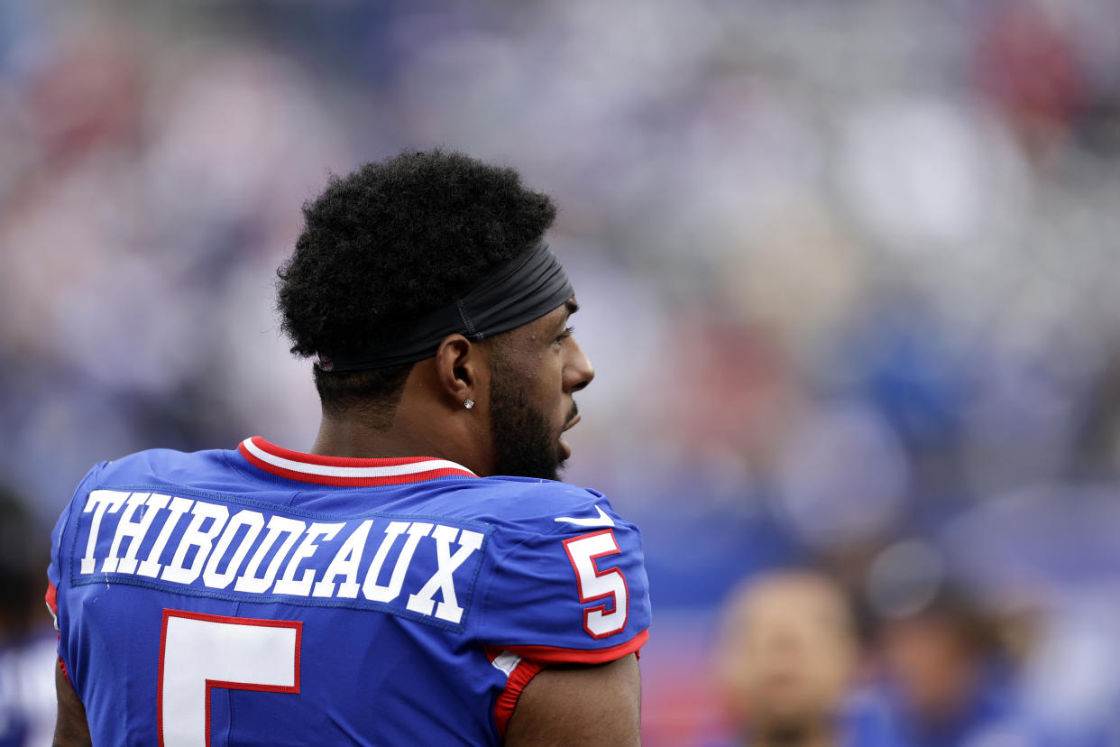 Giants second-year pass rusher Kayvon Thibodeaux has his sights set on raising his sack total in 2023 — and some big things beyond that. (AP Photo/Adam Hunger)