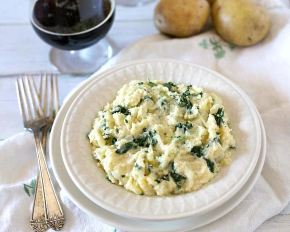 <p>Tasty Ever After</p><p>A mix of potatoes and cabbage, a great side dish to corned beef.</p><p><strong>Get the recipe: <a href="https://www.tastyeverafter.com/slow-cooker-colcannon/" rel="nofollow noopener" target="_blank" data-ylk="slk:Slow Cooker Colcannon Potatoes;elm:context_link;itc:0;sec:content-canvas" class="link ">Slow Cooker Colcannon Potatoes</a></strong></p>