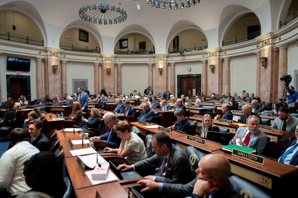 The House of Representatives sit in on their last day in session on Monday, April 15, 2024.