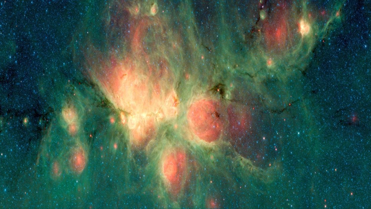  The Cat's Paw Nebula, photographed here by NASA's Spitzer Space Telescope. 