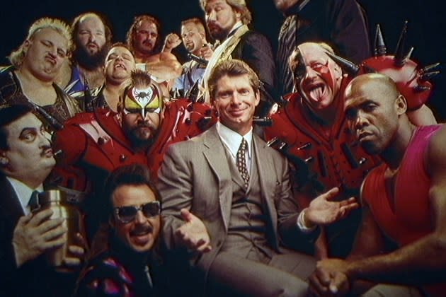 Mr. McMahon. Vince McMahon (center) in Mr. McMahon. Cr. Courtesy of Netflix ? 2024 - Credit: Courtesy of Netflix