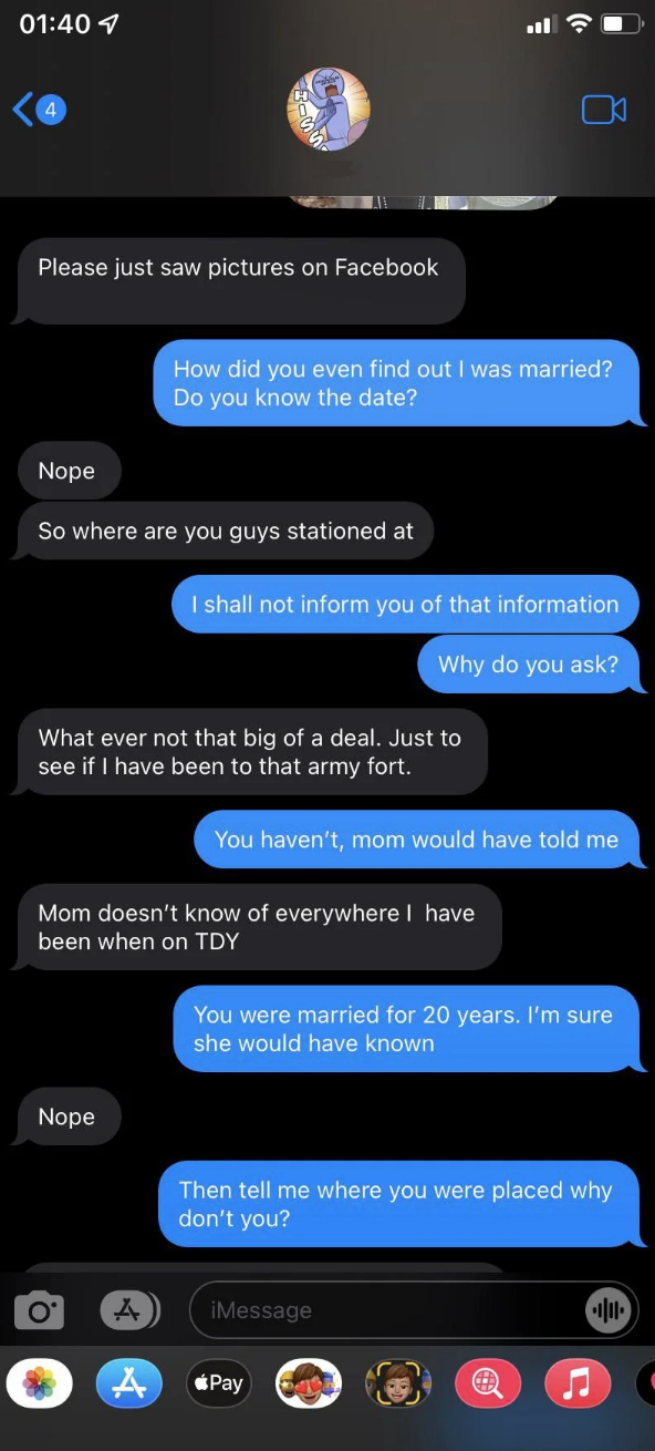 Father shaming daughter about not being invited to her wedding