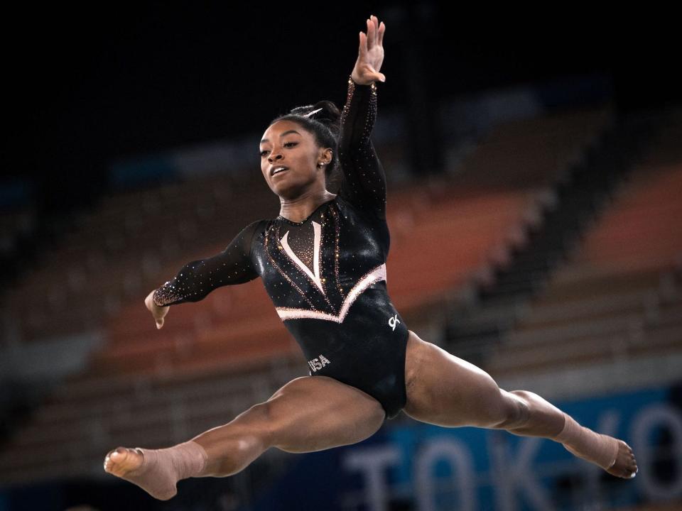 Simone Biles at a 2021 training session in Tokyo, Japan.