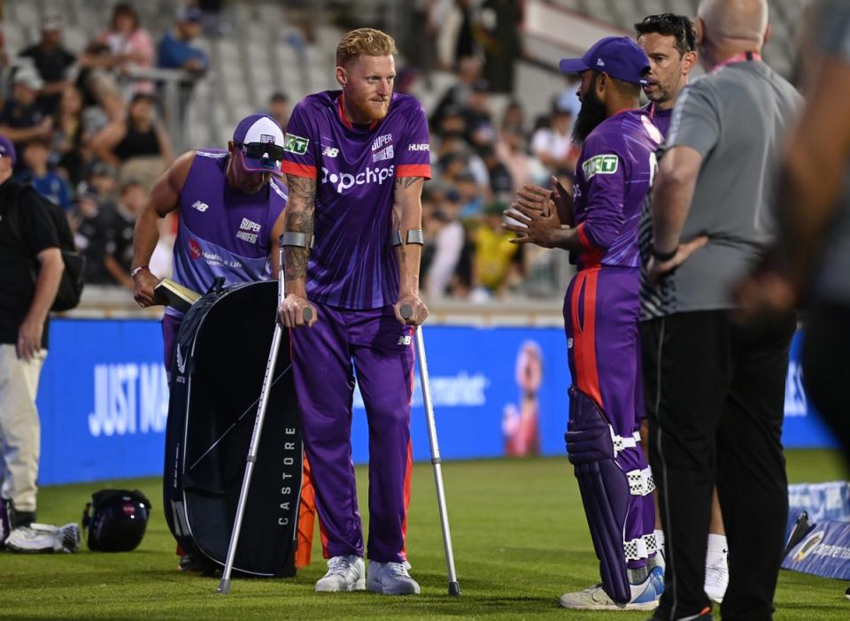 Ben Stokes tore his left hamstring playing for the Northern Superchargers on Sunday (Getty Images)