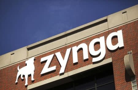 The Zynga logo is pictured at the company's headquarters in San Francisco, California April 23, 2014. REUTERS/Robert Galbraith