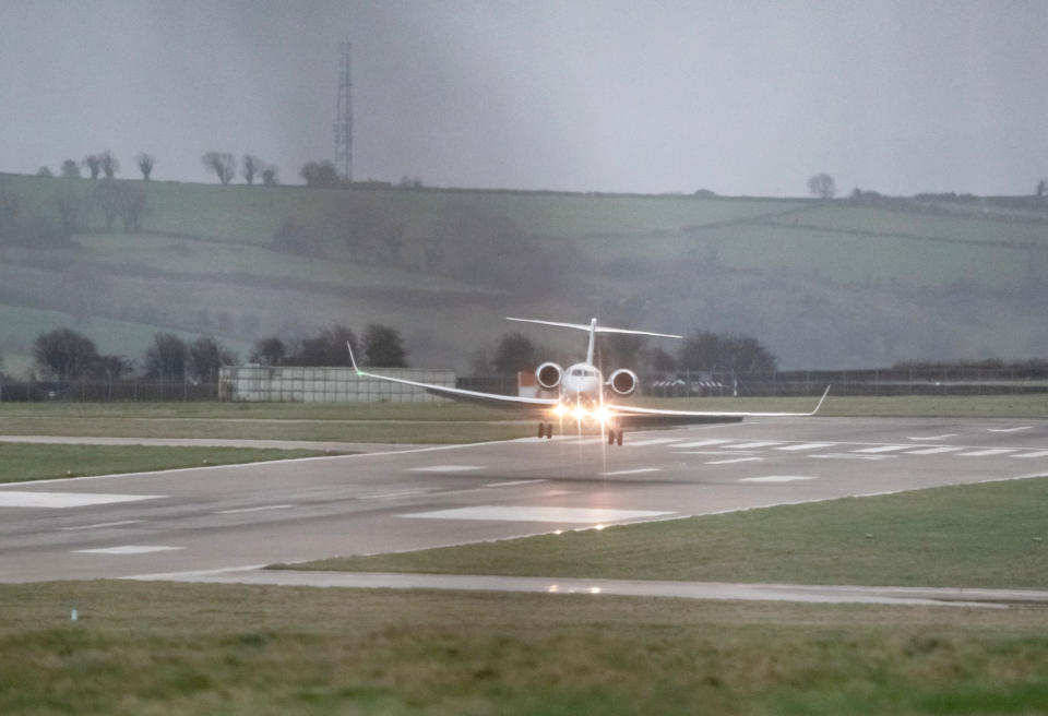 High winds made it difficult for flights to land, inclduing at Bristol Airport. (SWNS)