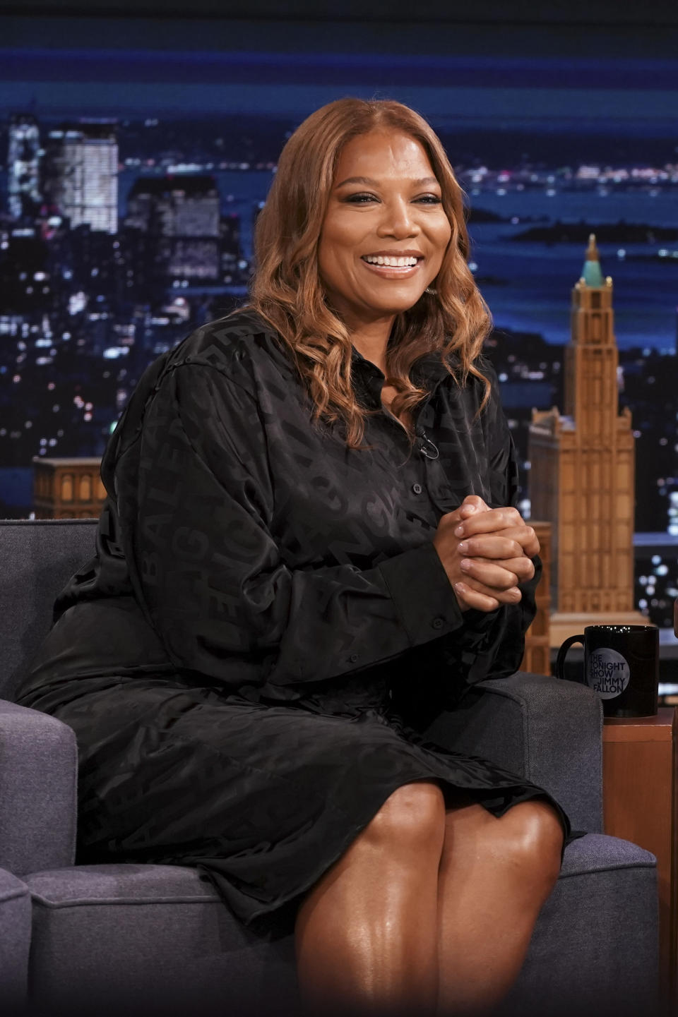 Queen Latifah sits in as a guest on "The Tonight Show Starring Jimmy Fallon" in October 2021