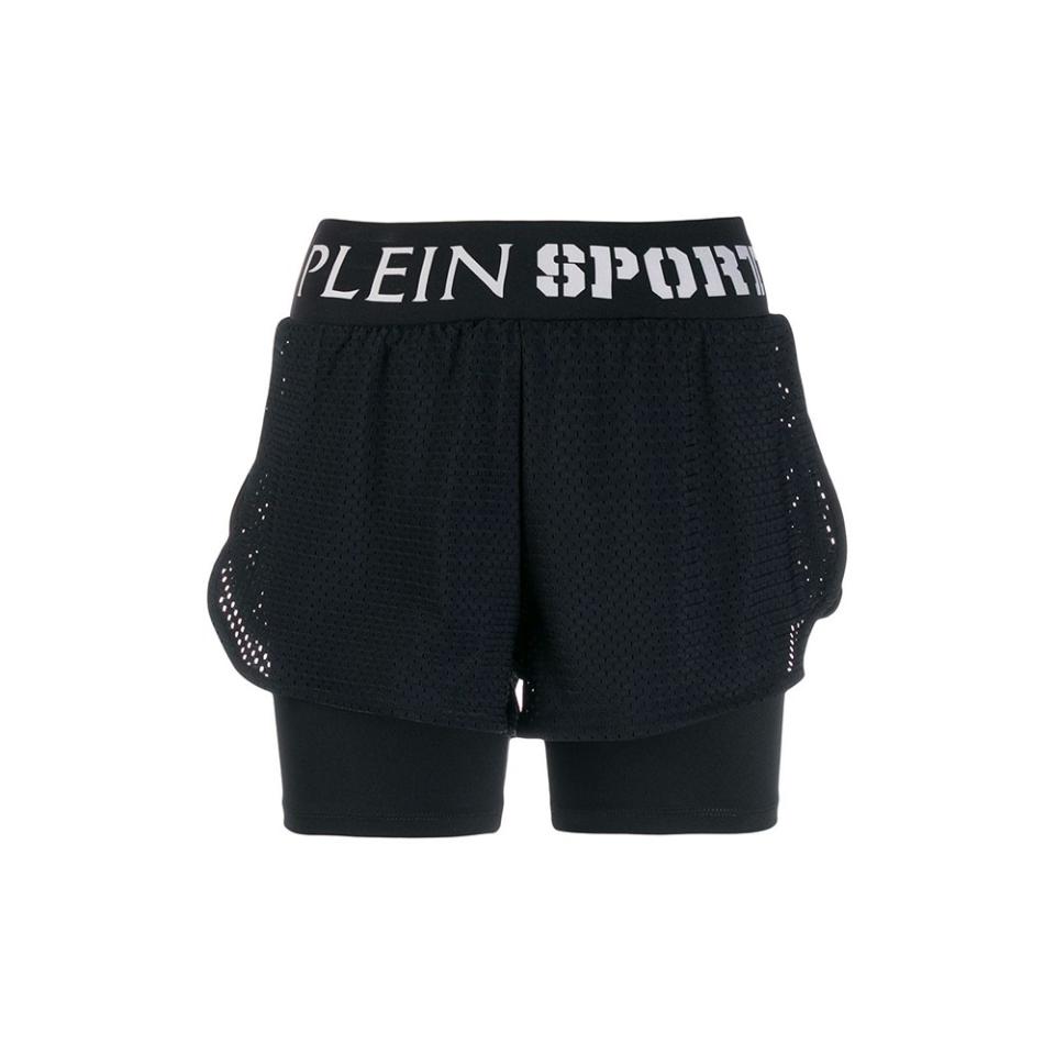 Plein Sport Logo Waistband Shorts, $117