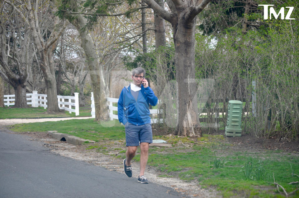 George Stephanopoulos taking a walk on Monday. (Photo: TMZ.com)