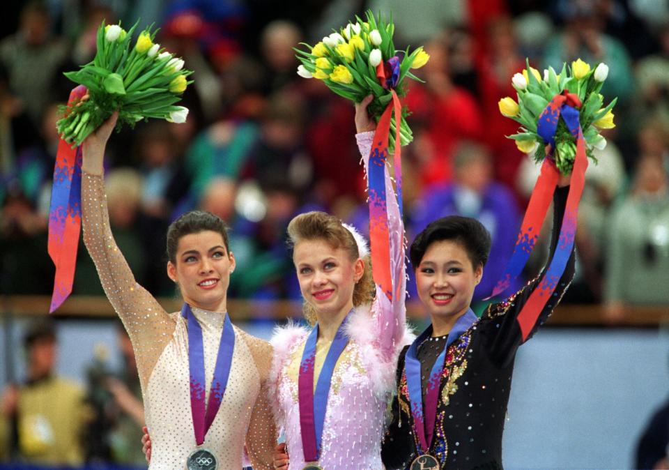 <p>Kerrigan was edged out by Baiul, who won the gold. Kerrigan earned the silver, and Lu Chen of China won bronze. Harding finished way off the podium at 8th, and it would be her final international competition. In June 1994, the United States Figure Skating Association stripped her of her 1994 U.S. Championships title and banned her for life. </p>