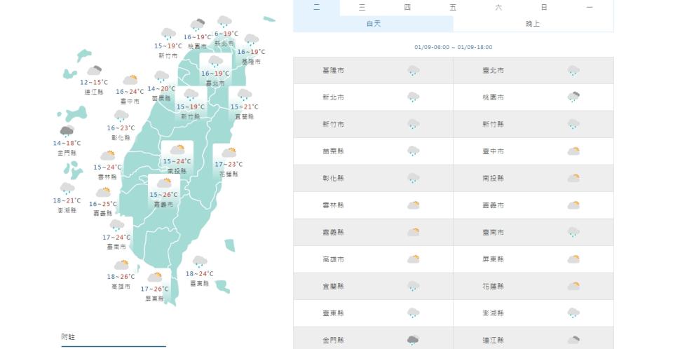 （圖取中央氣象署網站）