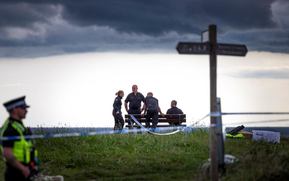 Parts of the  Boscombe area were cordoned off as the police search went on