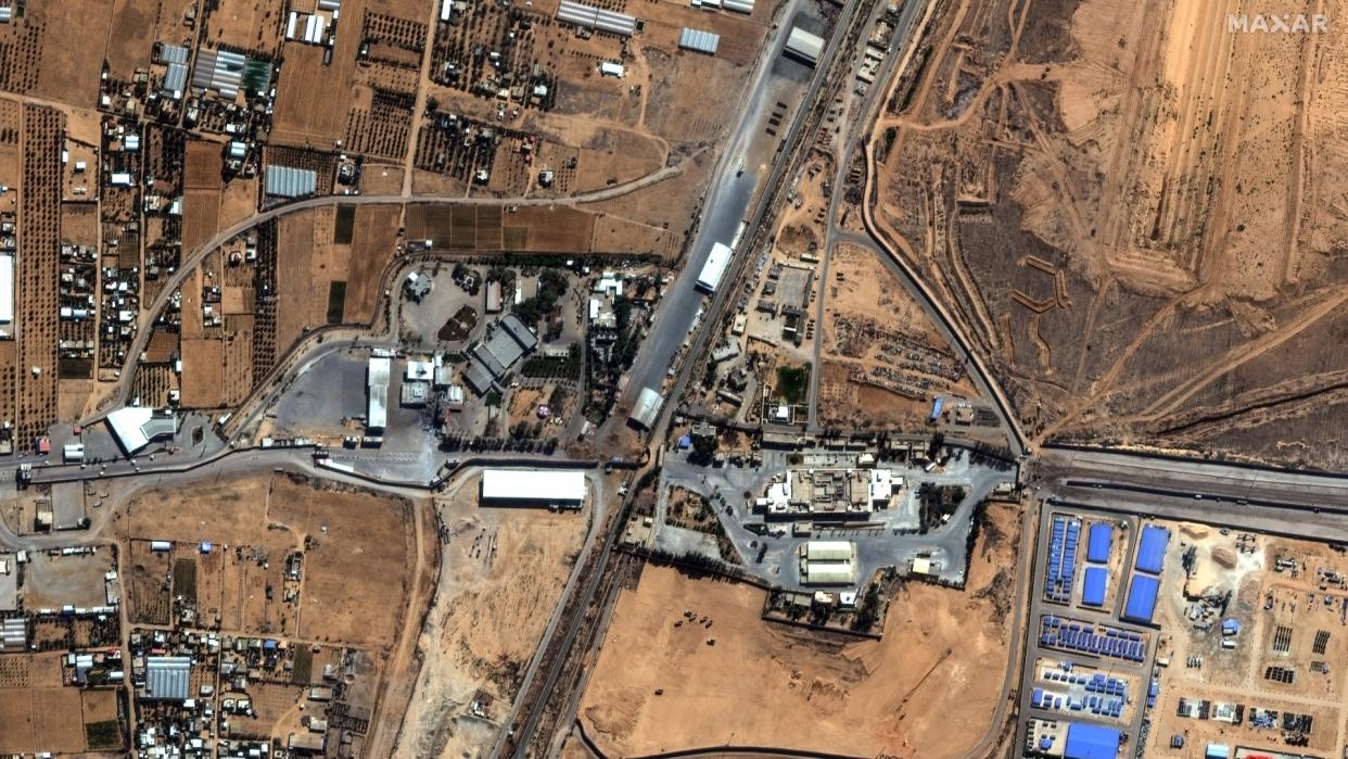  Satellite imagery of Rafah border vrossing, 15 October 2023. 