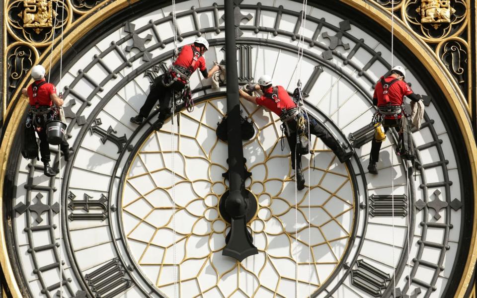 The scaffolding surrounding the restoration of the landmark is made from foreign steel  - PA