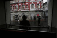 Police patrol during a transportation strike called to protest the president in Quito, Ecuador, Thursday, Oct. 3, 2019. Ecuador’s president has declared a state of emergency to confront rowdy street protests and a nationwide transport strike over his decision to end government fuel subsidies and relax labor protections. (AP Photo/Dolores Ochoa)