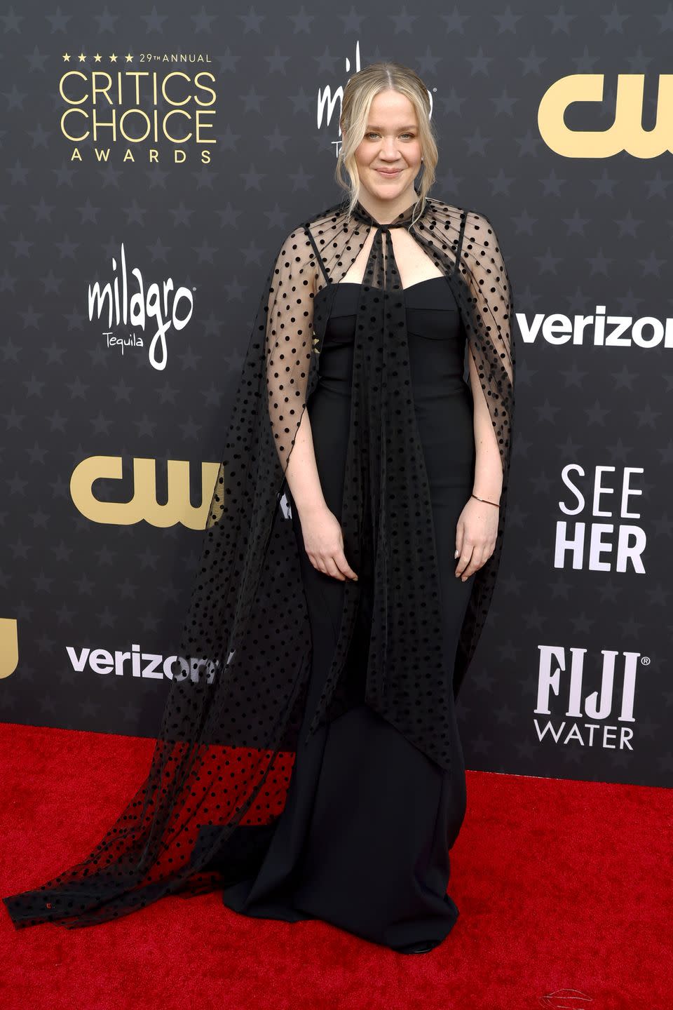 santa monica, california january 14 caroline ailin attends the 29th annual critics choice awards at barker hangar on january 14, 2024 in santa monica, california photo by frazer harrisongetty images