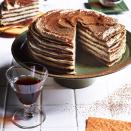 <p>This layered crepe cake couldn’t be easier to throw together. If you want to make it alcohol-free then simply omit the coffee liqueur, or replace with cooled espresso. </p><p><strong>Recipe: <a href="https://www.goodhousekeeping.com/uk/food/recipes/a42637275/tiramisu-crepe-cake/" rel="nofollow noopener" target="_blank" data-ylk="slk:Tiramisu Crêpe Cake;elm:context_link;itc:0;sec:content-canvas" class="link ">Tiramisu Crêpe Cake</a></strong></p>