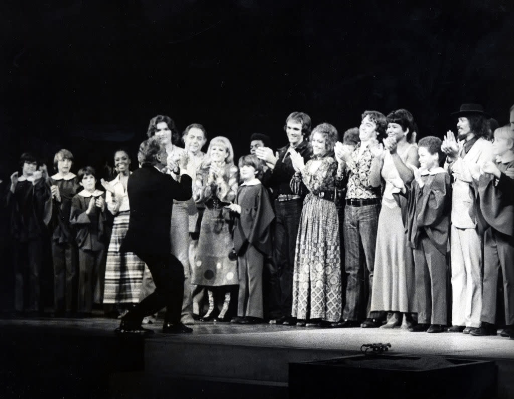  Leonard Bernstein and the cast of "Mass" during "Mass" - Opening Night at The Opera House at JFK Center for the Performing Arts in Washington, DC. 