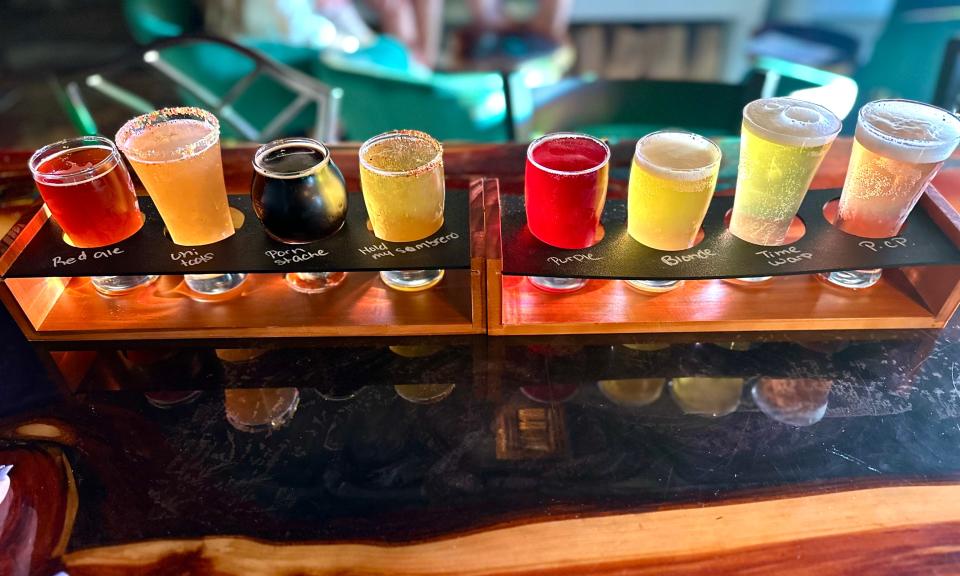 A beer flight from Typsy Unicorn's Brewing in Edgewater.