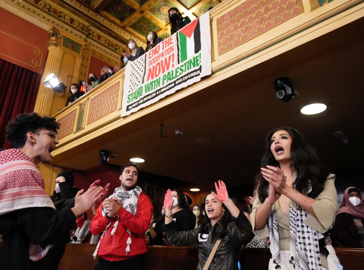 Members of the Palestinian community and supporters attended the Columbus City Council meeting on Monday, asking councilmembers to call for a ceasefire in Palestine. Just prior to the meeting, Councilmembers Lourdes Barroso de Padilla and Shayla D. Favor issued a statement addressing, "the humanitarian crisis in Palestine," condemning "any behavior in the City of Columbus that can be attributed to islamophobia, antisemitism, or any form of hate."