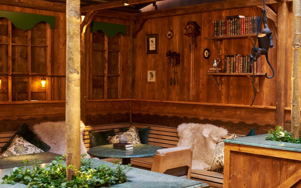 Monkey 47 Lodge is all sheepskin rugs and cuckoo clocks