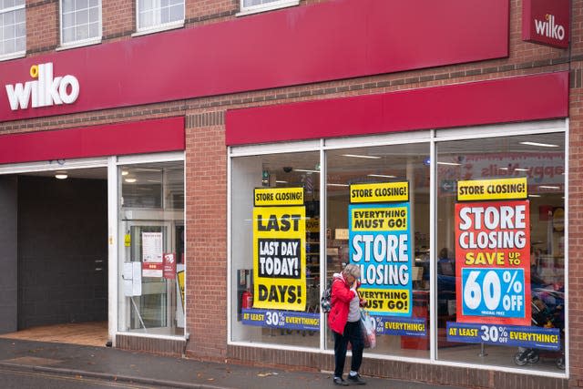 Wilko store with sale posters in the window