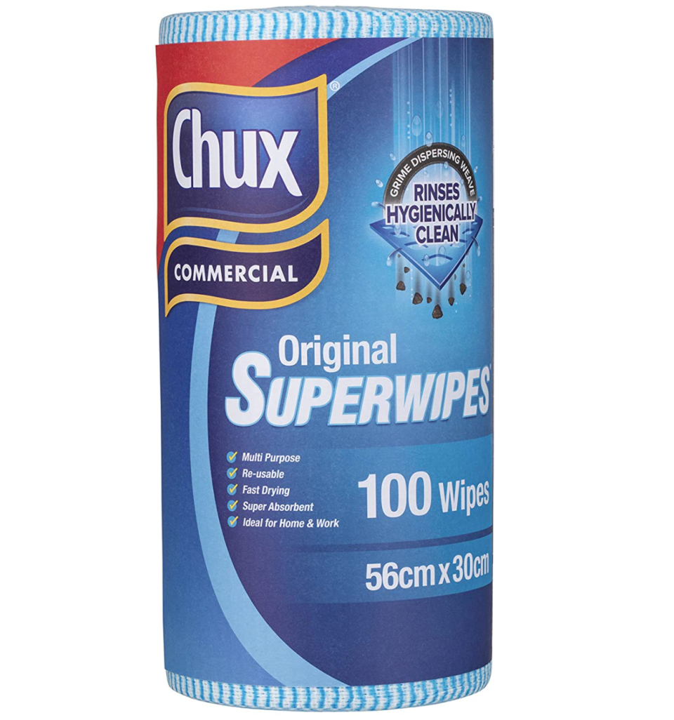 Chux Original Superwipes Blue Perforated Roll, 100 count