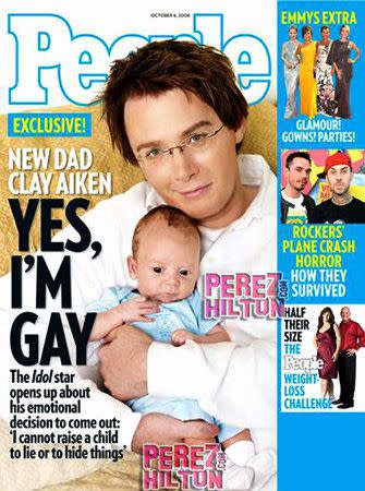 Clay Aiken came out on the cover of this People magazine in August. The 'American Idol' singer said that welcoming a baby into the world had helped him come to terms with his sexuality and the need to be open about the truth.