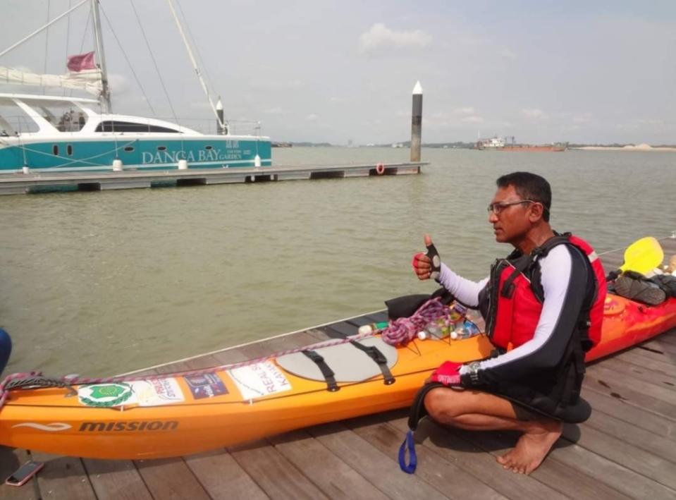 Nadzeri during one of his solo kayaking expeditions. — Picture courtesy of Zulhilmi Nadzeri