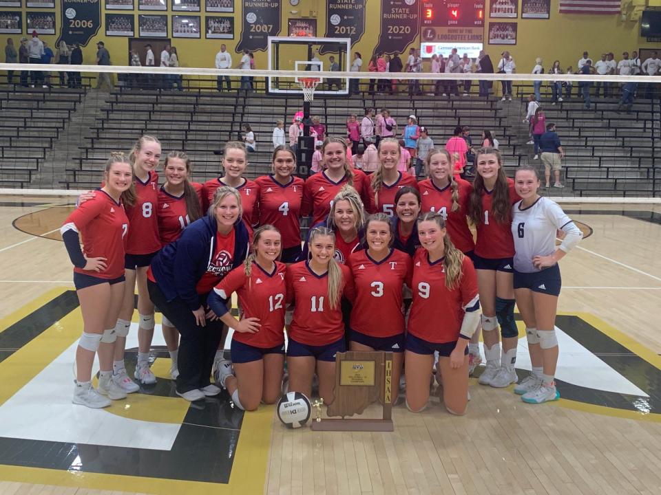 Tecumseh volleyball with its regional title.