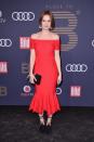 <p>Schauspielerin Emilia Schüle in einem roten Kleid von Jonathan Simkhai. </p>
