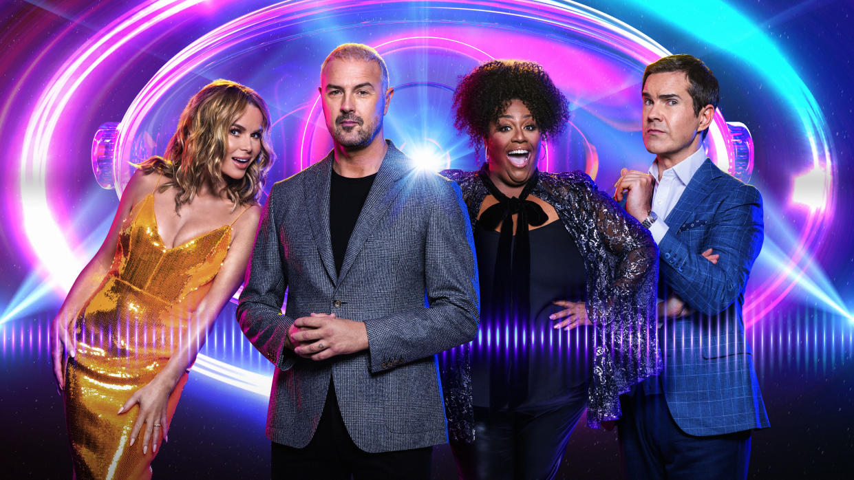 I Can See Your Voice - L-R Host (Paddy) and Celebrity Investigators Jimmy Carr, Alison Hammond, Paddy McGuinness, Amanda Holden (Thames/Ray Burmiston)