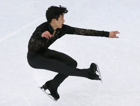 Figure Skating - ISU World Championships 2017 - Men's Short Program - Helsinki, Finland - 30/3/17 - Nathan Chen of the U.S. competes. REUTERS/Grigory Dukor