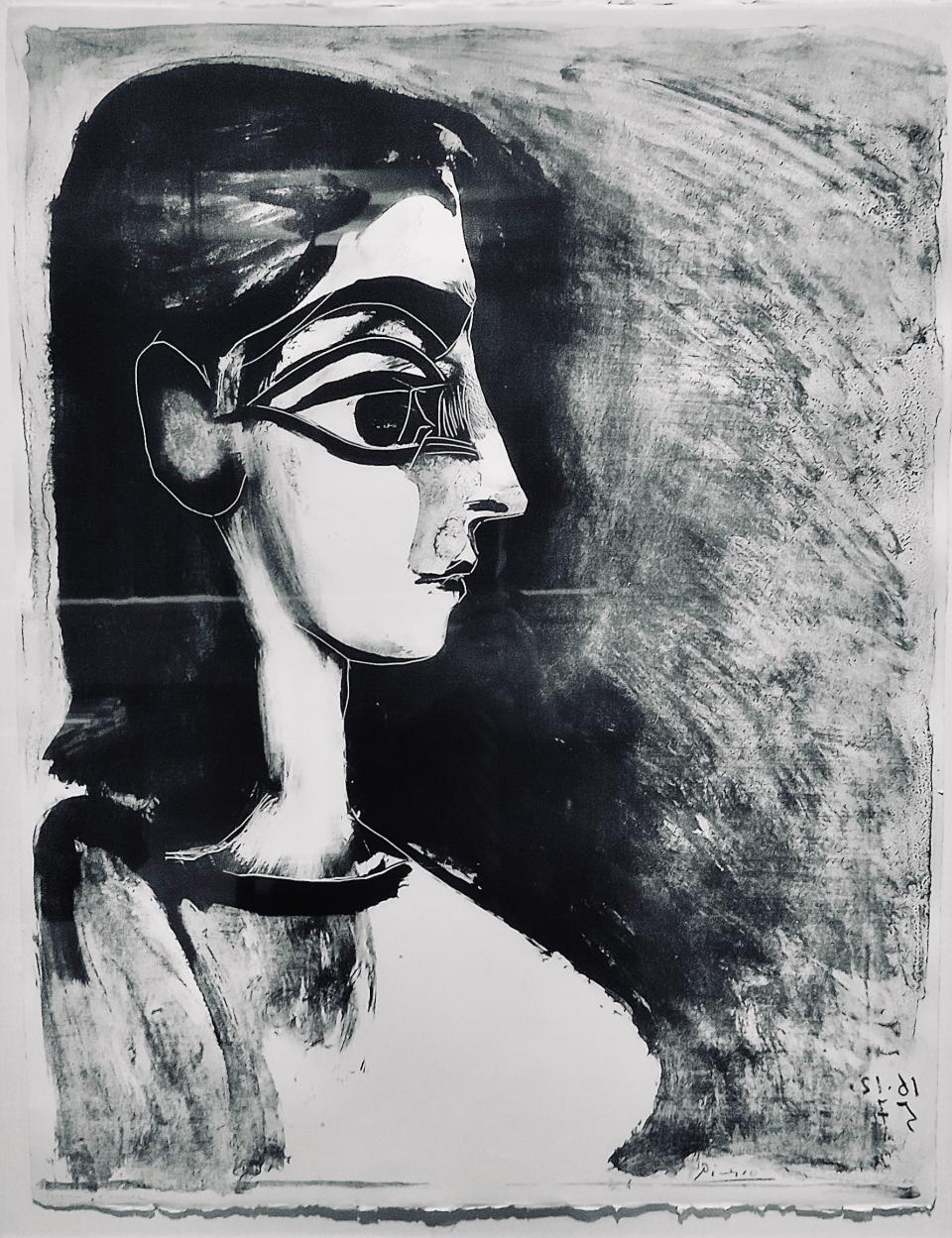 Buste de Profil (Profile Bust), 1957, Pablo Picasso (Spanish, 1881–1973). Lithograph on Arches paper. Printed by Mourlot. Collection of Timothy Collins, courtesy of Landau Traveling Exhibitions, Los Angeles.