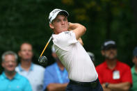 GREENSBORO, NC - AUGUST 19: Bud Cauley hits his tee shot on the second hole during the final round of the Wyndham Championship at Sedgefield Country Club on August 19, 2012 in Greensboro, North Carolina. (Photo by Hunter Martin/Getty Images)