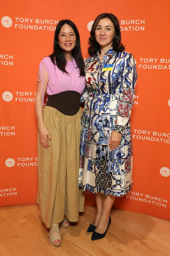 Lucy Liu and Yulia Gerbet attend Tory Burch’s 2022 Embrace Ambition Summit at Jazz at Lincoln Center in New York City on June 14, 2022 - Credit: JP Yim/Getty Images