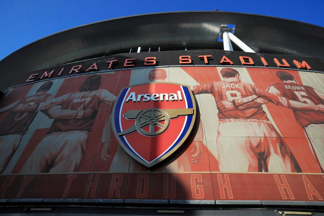 A view of the club badge at the Emirates Stadium: PA Archive/PA Images