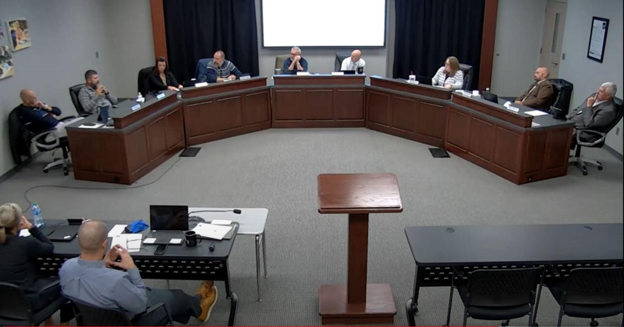 The Willard school board met Nov. 17 and took multiple votes regarding a book that a parent wanted removed from the middle and high school libraries. The photo is from the video posted of the meeting.