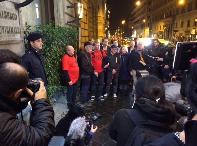 The Ballarat victims arrive in Rome. Photo: Chris Reason.