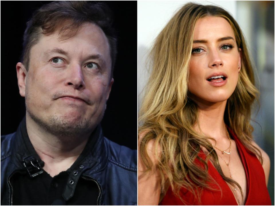 Elon Musk and Amber Heard.