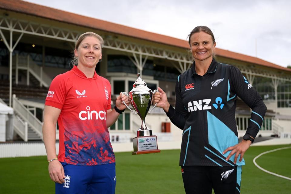 Heather Knight’s England meet Suzie Bates and New Zealand in a five-match T20 series beginning on Monday (Getty Images)