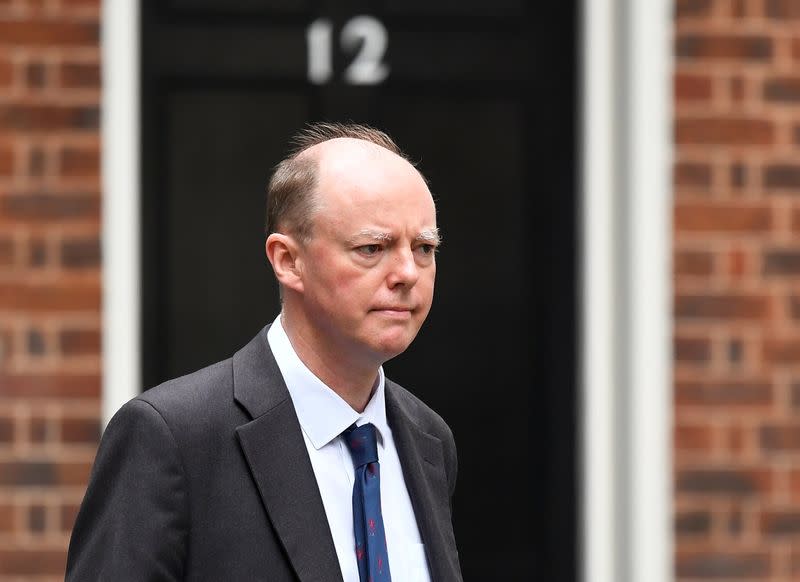 Chief Medical Officer for England Chris Whitty is seen outside Downing Street in London