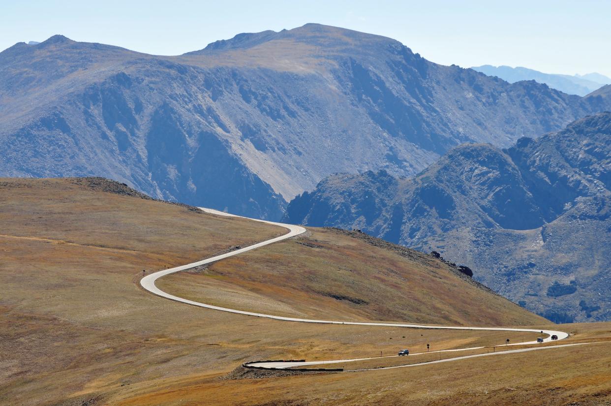 Scenic Trail Ridge Road reaches elevations of over 12,000 feet.