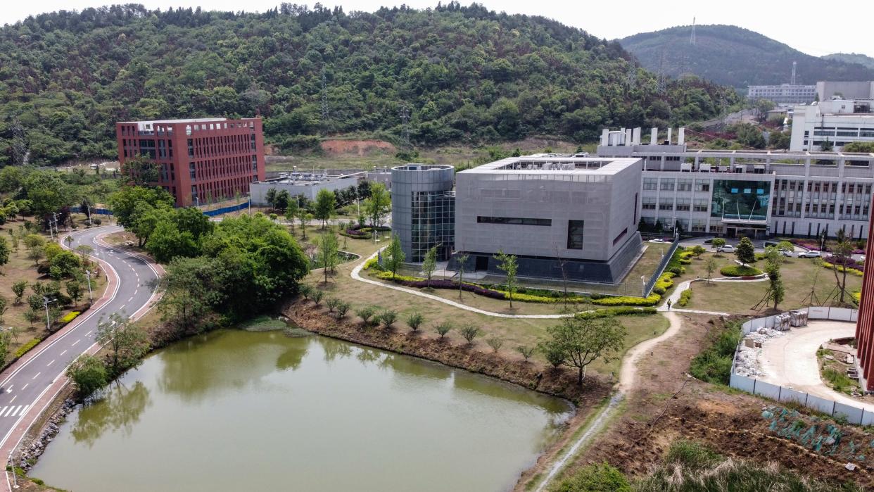 An aerial view shows the P4 laAn aerial view shows the P4 laboratory (center) at the Wuhan Institute of Virology on April 17, 2020. boratory (C) at the Wuhan Institute of Virology in Wuhan in China's central Hubei province on April 17, 2020. (Hector Retamal/AFP via Getty Images)