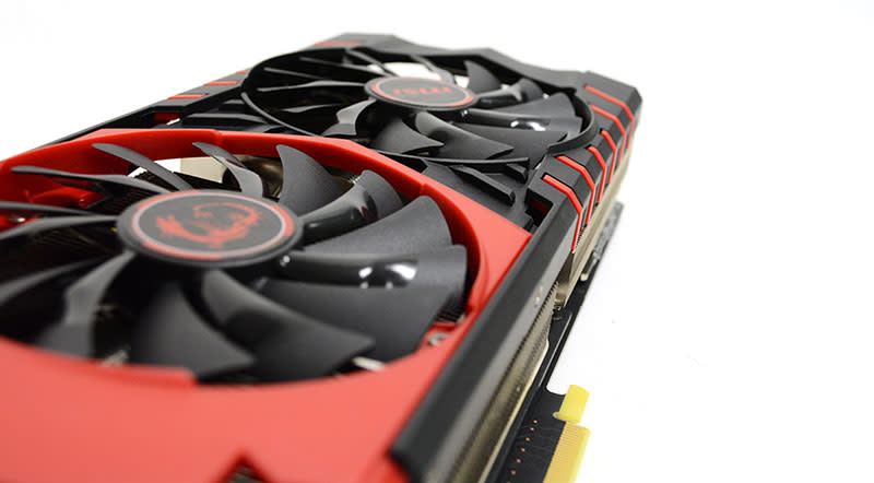 The MSI Radeon R9 390X Gaming 8G uses a familiar black-and-red color scheme.